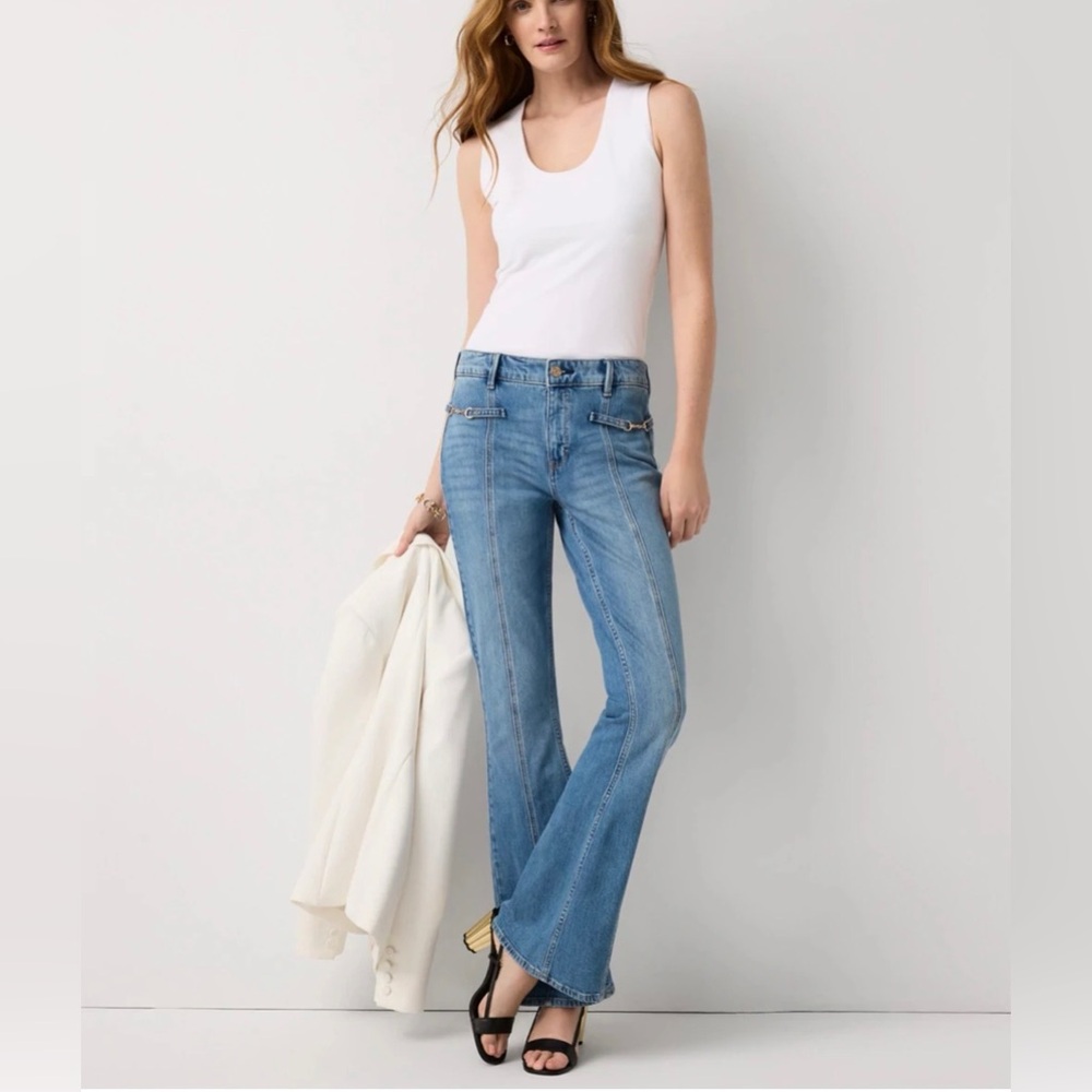 White House Black Market Light Blue Flare Jeans